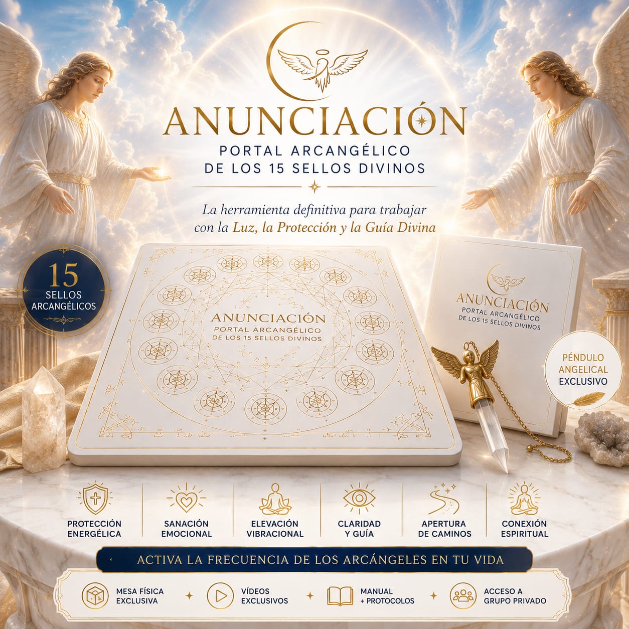Mesa Cuántica ANUNCIACIÓN, Portal Arcángelico de los 15 Sellos Divinos